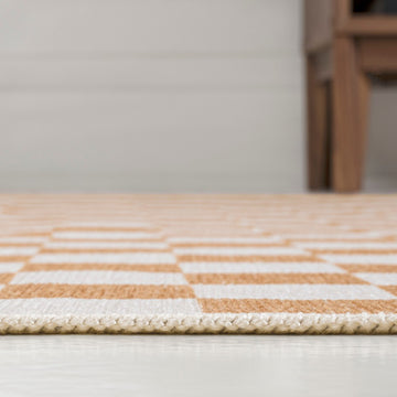 Ainsley Modern Cottage Checkerboard Washable Area Rug